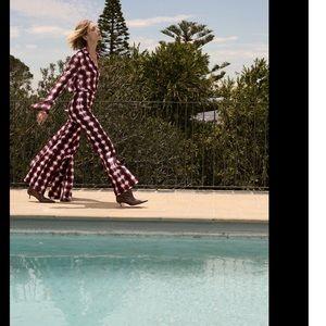 Zara ruffled printed blouse